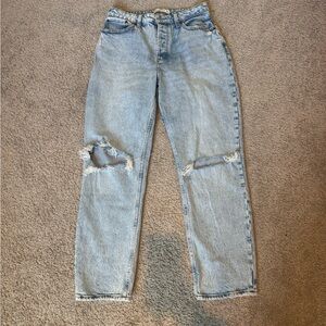 Stylish Light Blue Distressed Women's Jeans